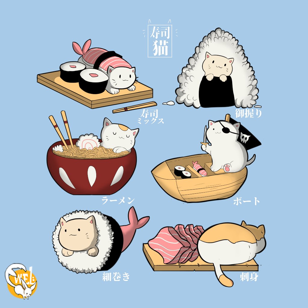 Sushi cat | www.TeeTee.eu