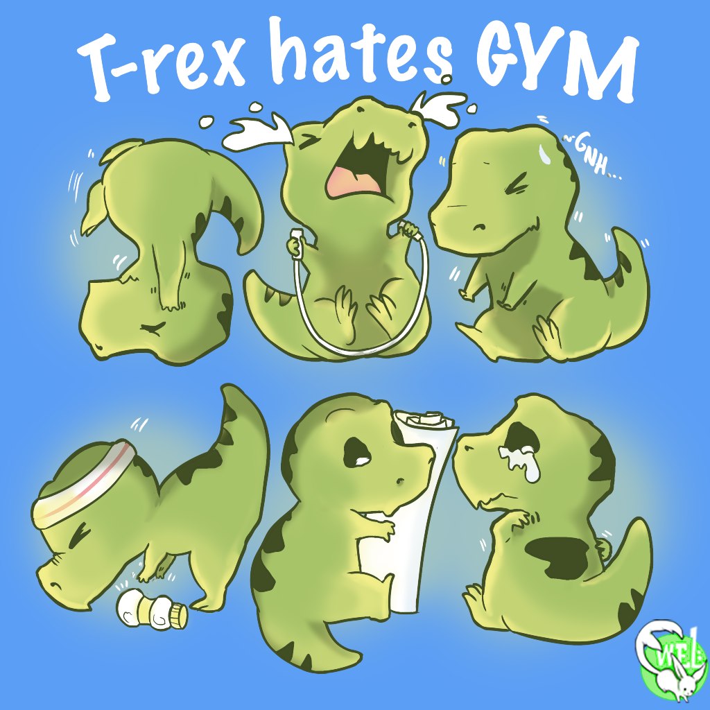 T-rex hates GYM | www.TeeTee.eu